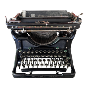 Vintage Underwood Typewriter Portable Model Black Metal Finish Working Condition
