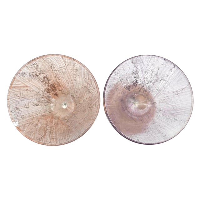 Set of 6 Jeing Hand Blown Pastel Art Glass Martini Glasses, Mixed Sizes For Sale - Image 11 of 18