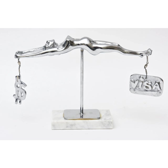 1991 James David Berenson Signed Silver, Bronze and Marble Sculpture Entitled "Temperance" Limited Edition For Sale - Image 4 of 10