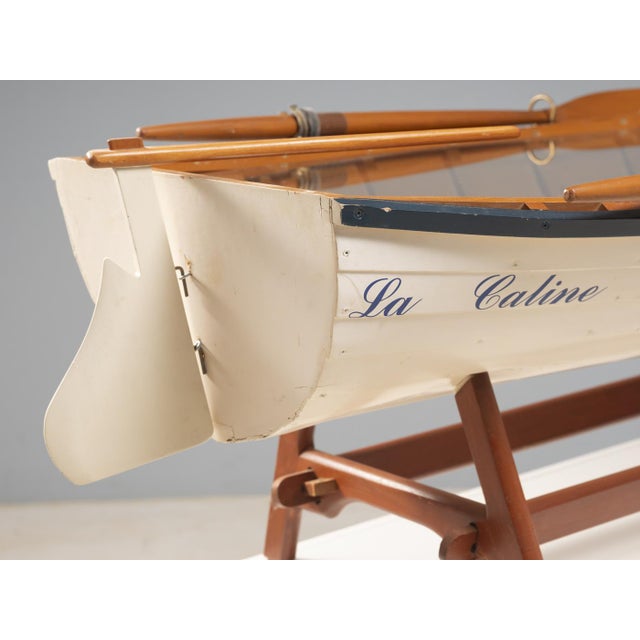 Reimagined Boat-Form Coffee Table with Glass Top For Sale - Image 4 of 11