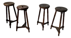Oak Bistro Stools, 1950, Set of 4