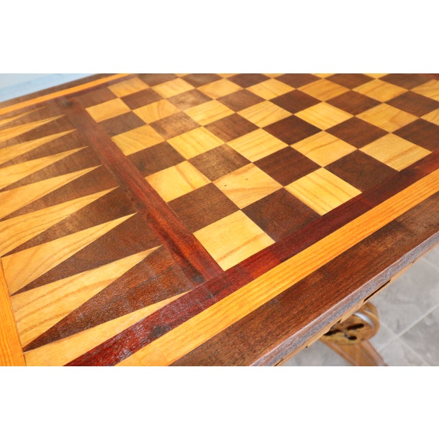 Victorian Flip-Top Game Table: Inlaid Chess & Backgammon, C. 1870-1890 For Sale - Image 16 of 18
