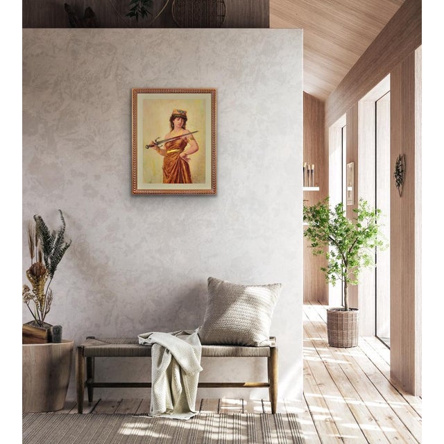 Charles Bellay, Salome with Bloodied Sword, 1860s, Watercolor on Paper, Framed For Sale - Image 16 of 18