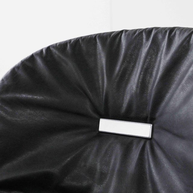 Sabrina Dining Chairs in Black Leather from Gastone Rinaldi, 1970s, Set of 6 For Sale - Image 7 of 17