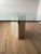 Modern Stellar Vintage Italian Travertine Single Diamond Base Glass Dining Table For Sale - Image 3 of 11