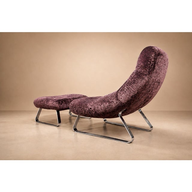 Mp-163 “Earth” Lounge Chair With Ottoman in Tufted Mohair Upholstery, Percival Lafer, 1976 For Sale - Image 15 of 18