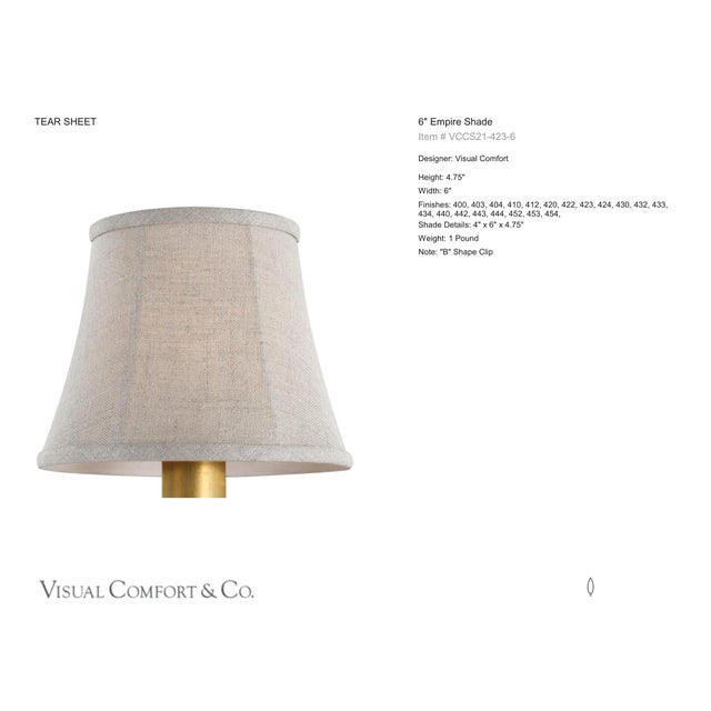 Visual Comfort Signature 6" Natural Linen Bell Empire Shade Designer: Visual Comfort Signature Height: 4.75" Base: Shade...