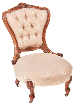 Antique Victorian Carved Walnut Ladies Chair