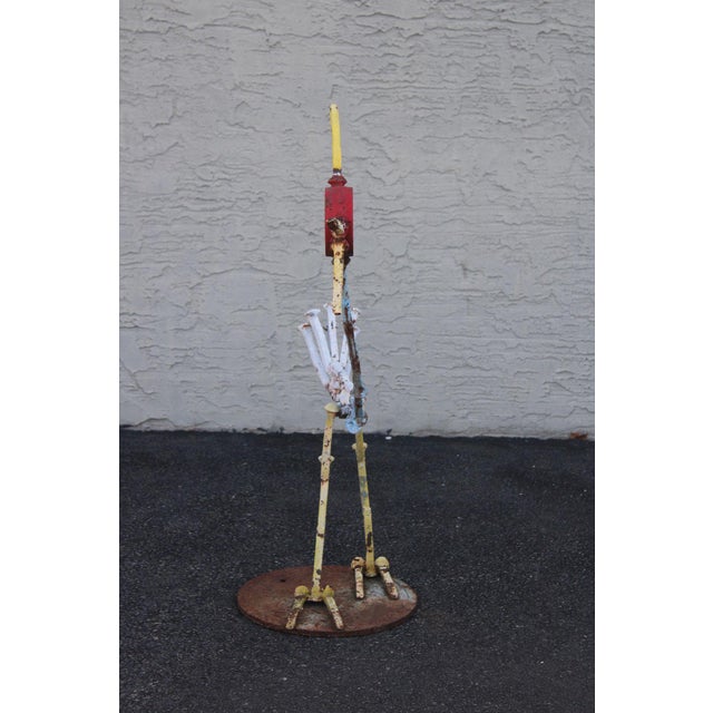 Industrial Metal Rooster Sculpture Garden Statue For Sale - Image 14 of 18
