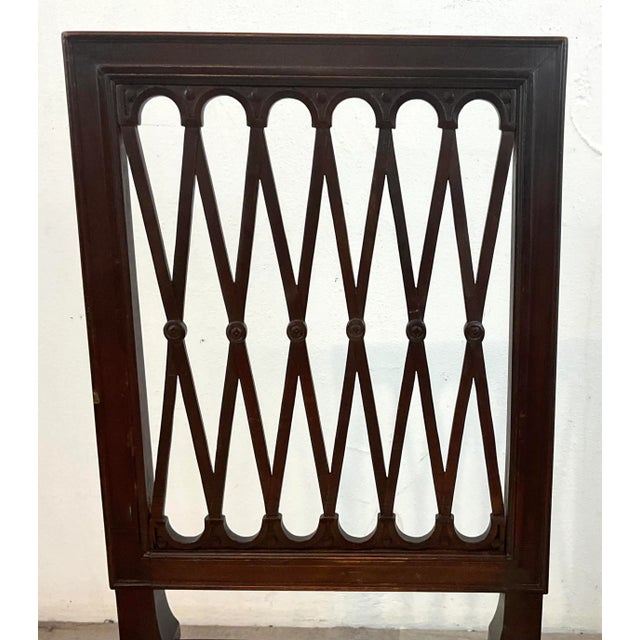 Gothic Antique Gothic Revival Mahogany Petit Side Dining Chairs Set of 8 For Sale - Image 3 of 15
