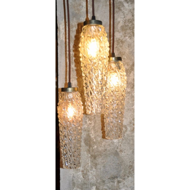 Silver Cascading Ceiling Lamp with 3 Shades, 1960s For Sale - Image 8 of 16