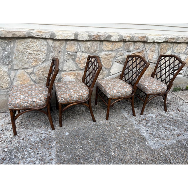 Set of 4 Vintage Diamond Lattice Backed Side Chairs For Sale In San Antonio - Image 6 of 10