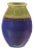 Artisan Purple and Olive Green Glazed Ceramic Ovoid Vase with Drip Detail For Sale