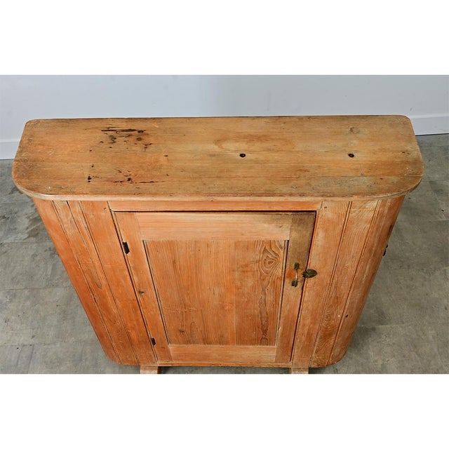 19th Century English “Huffer” Pine Demilune Warming Cabinet For Sale - Image 10 of 12
