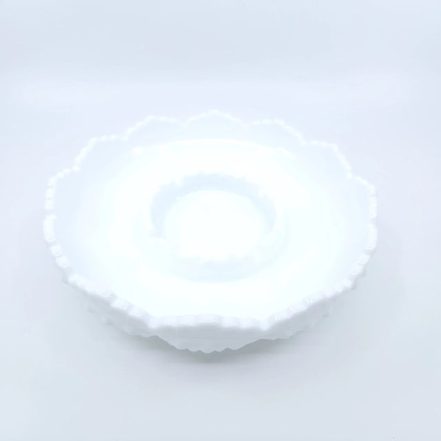 Vintage Fenton Hobnail Milk Glass Ashtray or chip and dip bowl. Stunning piece! Excellent condition! Stamped with maker's...