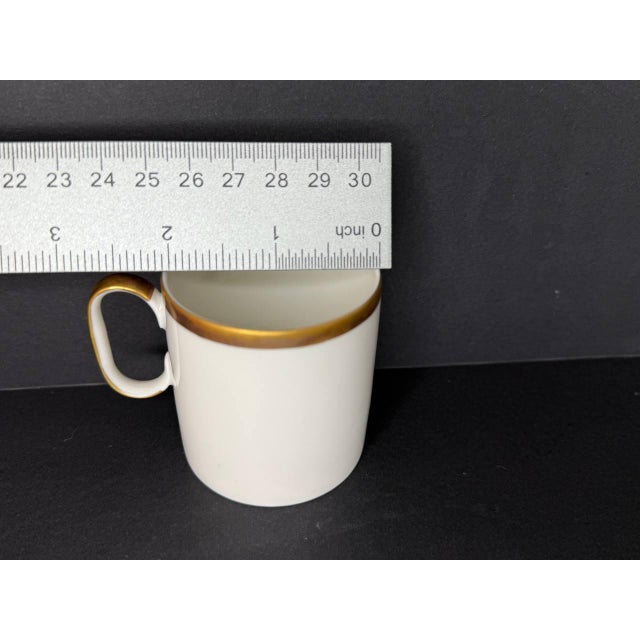 Vintage Rosenthal Germany 21-Piece Porcelain Coffee Service – White With Heavy Gold Trim, Mid-Century Modern For Sale In Los Angeles - Image 6 of 18