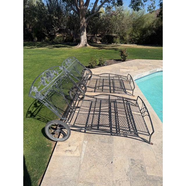 1970s Style Wrought Iron Salterini Double Chase, 2 Pieces For Sale - Image 12 of 12