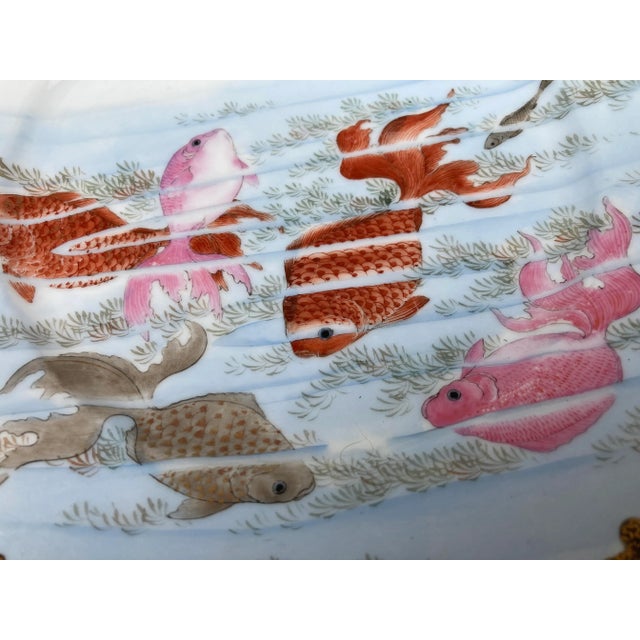 Early 20th Century Early 20th Century Antique Kutani Hand Painted Koi Plates, Signed- Set of 9 For Sale - Image 5 of 12