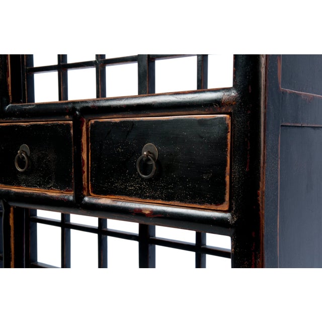 Asian Style Bookcase With 5 Drawers - Early 19th Century For Sale - Image 4 of 5