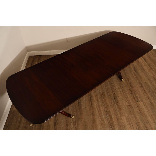 Henkel Harris Henkel Harris Double Pedestal Mahogany Dining Table For Sale - Image 4 of 18