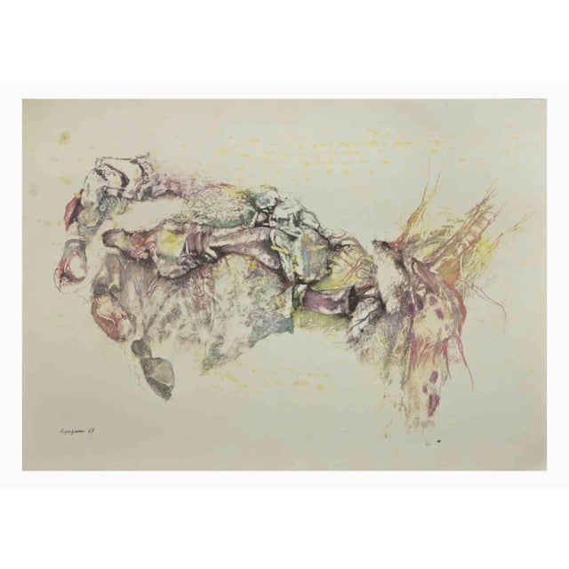 Modern Renzo Vespignani, Composition, Phototype Print, 1960s For Sale - Image 3 of 3