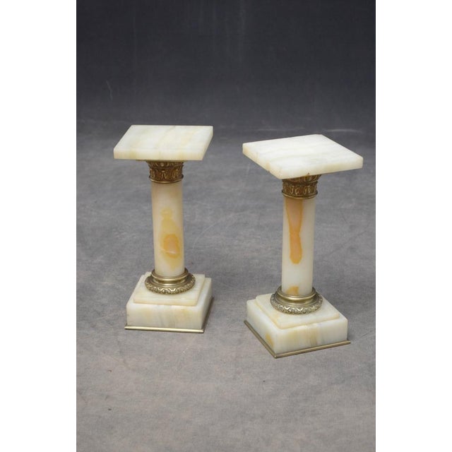 Antique Victorian White Marble Columns, Set of 2 For Sale - Image 3 of 14