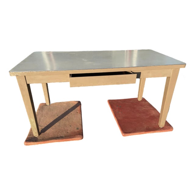 Vintage Mid Century Modern Steel Standford Tanker Desk For Sale