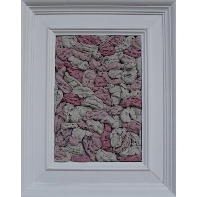 Framed Wall Relief in Pink and Gray with Recast Gum Forms in Dental Silicone, 2010s For Sale - Image 9 of 9