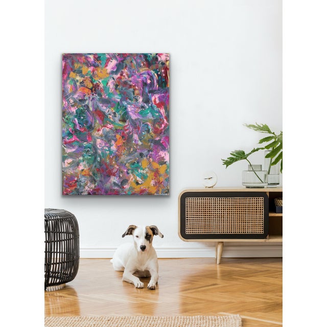 Flirt Original Abstract Oil Painting by Lisa Finlayson For Sale - Image 9 of 9