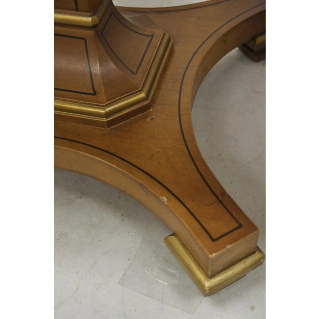 Vintage Empire Style Low Marble Top Pedestal Base Side Tables by Imperial - Pair For Sale - Image 10 of 11