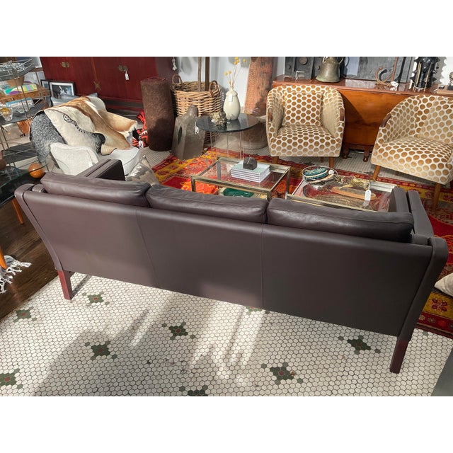 1970s Skipper Mobler Attributed Danish Sofa in Chic Chocolate Leather For Sale - Image 14 of 18