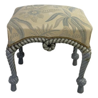 French Country Style Pouf with Rope Details, 1970 For Sale