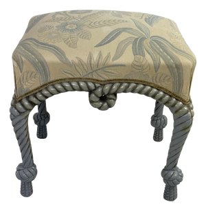 French Country Style Pouf with Rope Details, 1970