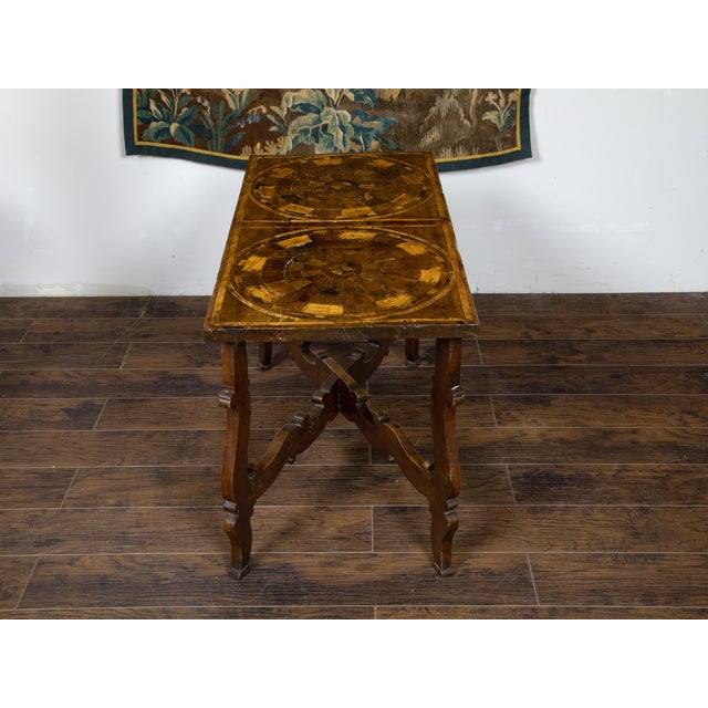 Italian 18th Century Baroque Style Carved Walnut Table with Marquetry Décor For Sale In Atlanta - Image 6 of 12