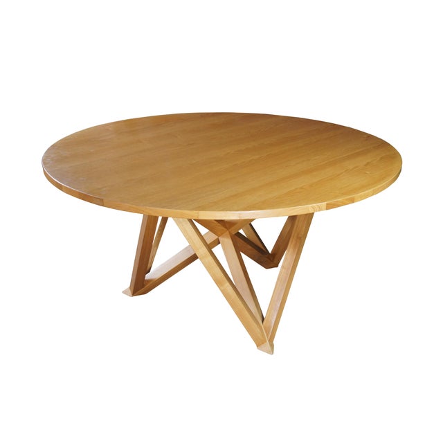 Ralph Lauren Lauren Studio Table Circa 2004 Features a round ash top over a geometric modernist base. Great for use in a...