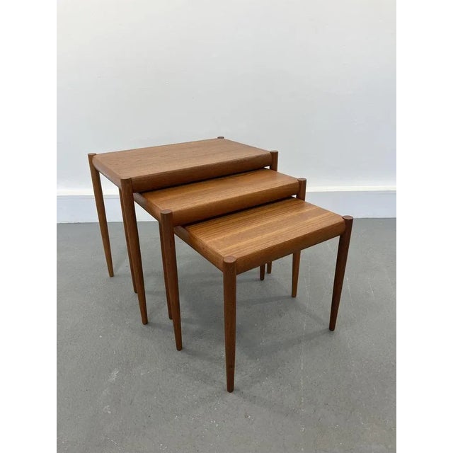 Wood Nesting Tables in Teak, Denmark, 1960s, Set of 3 For Sale - Image 7 of 12