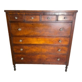 American 19th Century Curly Maple Chest For Sale