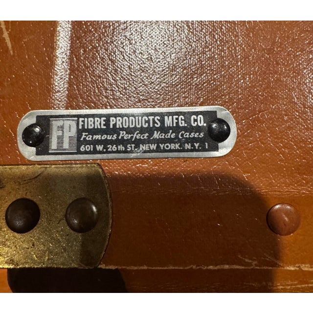 Set of two vintage mid-century salesman sample cases by Fibre Products Mfg. Co. (New York), featuring rich brown...