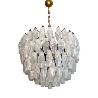 Vintage Murano Glass Candelier in White Alabaster, 1990 For Sale