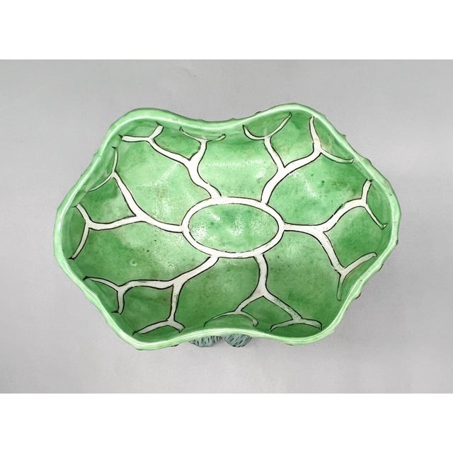 Ceramic Vintage Andrea by Sadek Chinoiserie Monkey With Bok Choy Bowl – Hand-Painted Ceramic – Hollywood Regency / Grandmillennial For Sale - Image 7 of 13