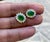 Gemstone 4 Ct Oval Shape Emerald & 1.5 Ct Diamond Post Back Earrings 14 Karat Yellow Gold For Sale - Image 7 of 18