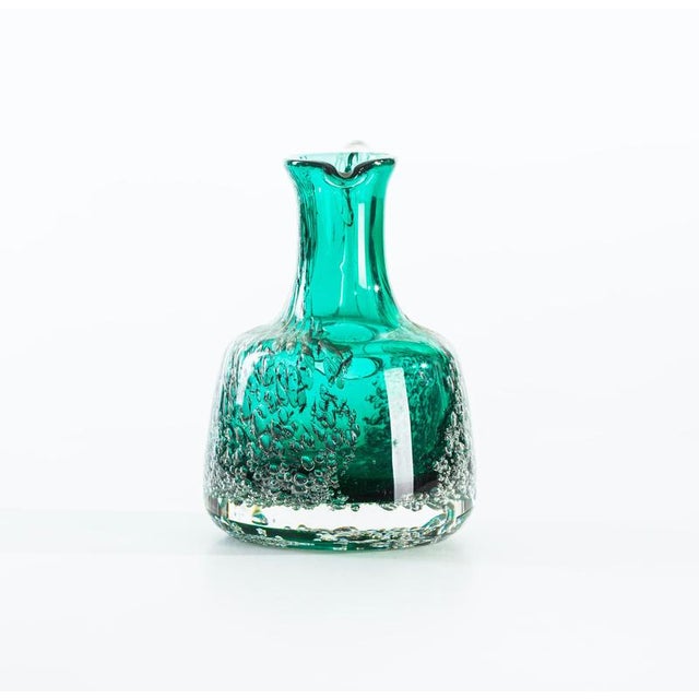 Vintage Bubble Green Glass Pitcher, Austria, Mid-20th Century For Sale - Image 5 of 6