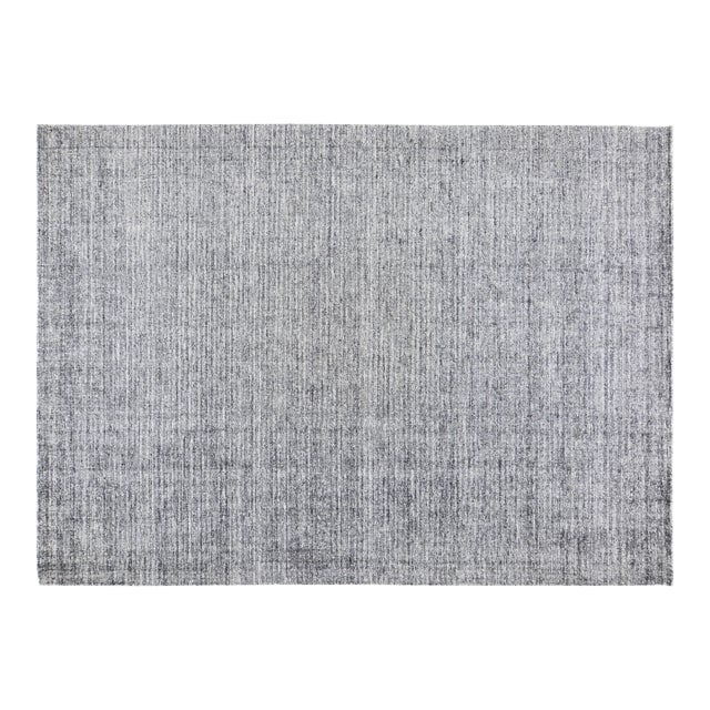 Modern Indian Handloom Wool/Bamboo Rug, 10'x14' For Sale