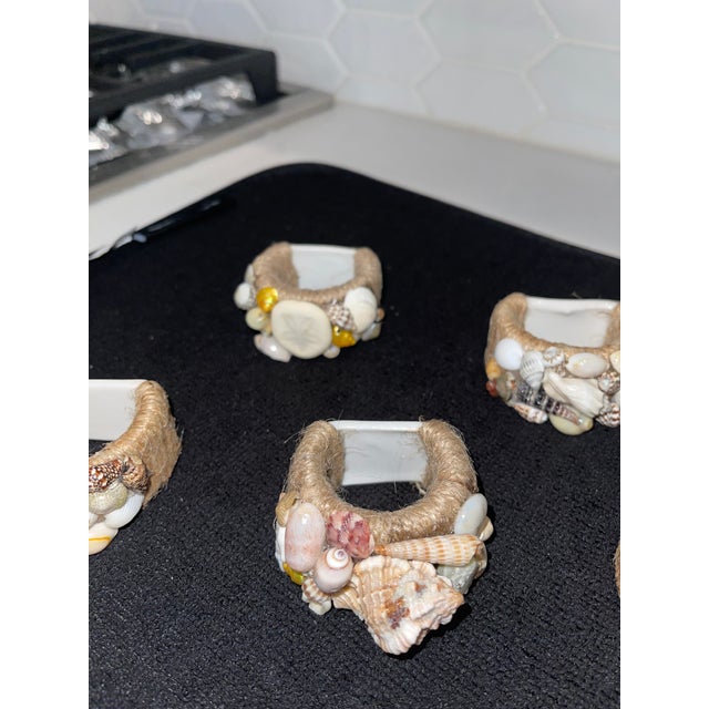 1990s Nautical Napkin Rings With Real Seashells Adorning the Ring - Set of 12 For Sale - Image 12 of 12