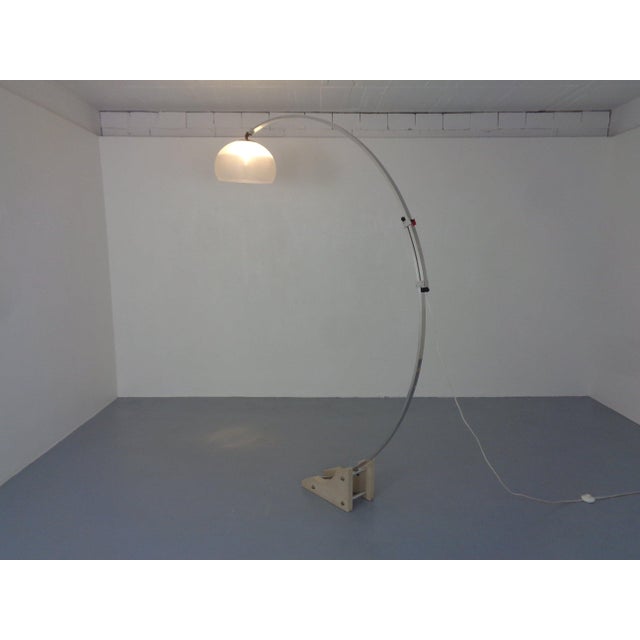 Beige Large Arc Floor Lamp from Guzzini, Italy, 1970s For Sale - Image 8 of 18