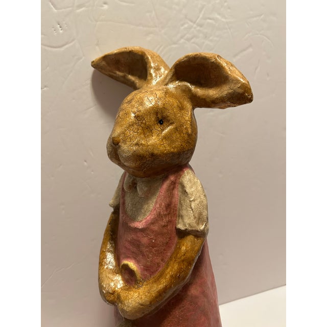 Figurative Late 20th Century Paper Mache Lady Rabbit For Sale - Image 3 of 12