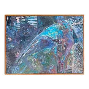 Warren Fischer Figurative Abstract Oil Painting With Impasto