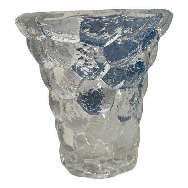 Honeycomb Crystal Vase by P. Davesn, France For Sale