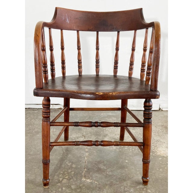 Antique oak captains chair best sale