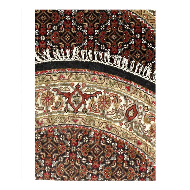 Traditional 2020s Fine Hand Knotted Silk & Wool Tabriz Round Rug For Sale - Image 3 of 4